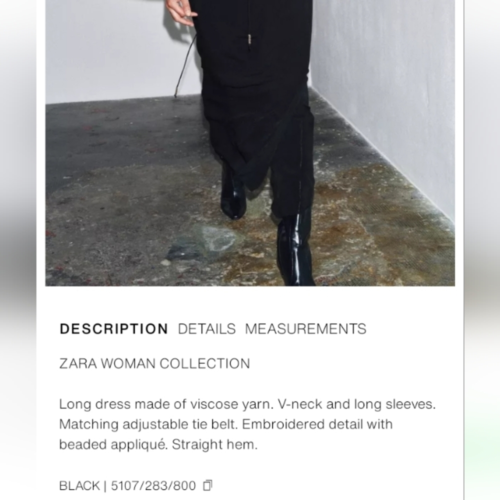 Zara Zw Collection Elegant Embroidered Beading Long Wrap Dress - Picture 13 of 13